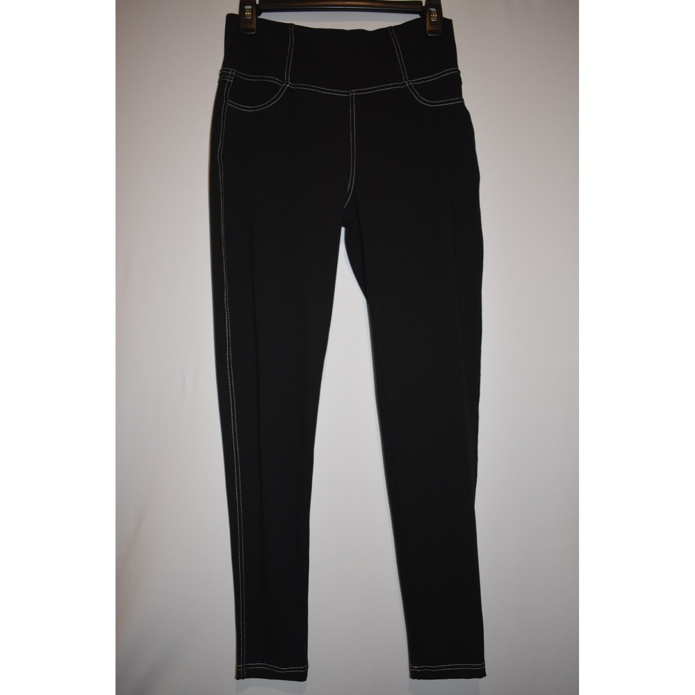Vooveeya Womens Leggings, High Waisted,‎ Back Pockets, Tummy Control Black Sz L